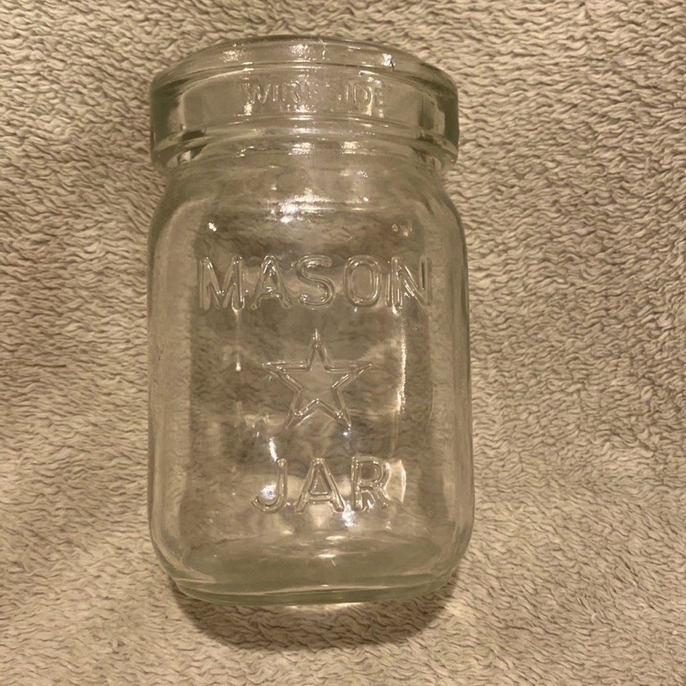 Vintage Clear Glass Mason Star Jar